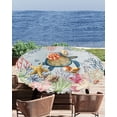 thumbnail image 1 of Coastal Turtle Round Fitted Tablecloth with Elastic Edge,Ocean Coral Table Cover Waterproof Table Cloths for Round Tables,Marine Theme Sealife Circle Table Covers for Kitchen 36-44in, 1 of 6