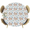 thumbnail image 1 of Coastal Turtle Round Tablecloth 36-44 Inch Round Fitted Table Cloth with Elastic Edge, Summer Beach Nautical Coral Ocean Waterproof Table Cover Protector for Outdoor Picnic Party Dining, 1 of 6