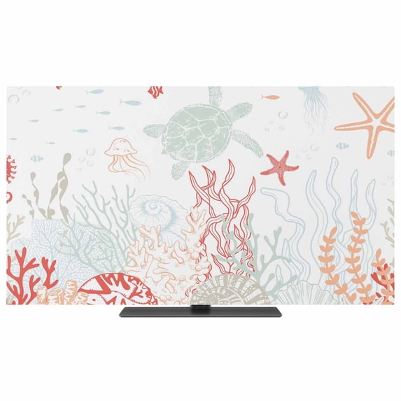 Coastal Turtle TV Dust Cover,Stretchable TV Screen Desktop Computer ...