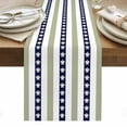 thumbnail image 1 of Coastal Turtle Table Runner - 120 Inch Long, Kitchen Dining Table Runner Dresser Scarves, Sage Green Stripe Navy White Ocean Farmhouse Decor for Coffee Tables Wedding Party Banquet, 1 of 8