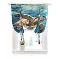 thumbnail image 1 of Coastal Turtle Tie Up Curtains for Window, Thermal Insulated Balloon Shade Adjustable Rod Pocket Curtains Valance Panels for Kitchen Bathroom Cafe 42 x 54 Blue Ocean Coral Reef Vintage Sea, 1 of 6