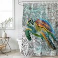 thumbnail image 1 of Coastal Turtle Waterproof Fabric Shower Curtain,Farmhouse Ocean Nautical Marine Life Waterproof Fabric Shower Curtain for Bathroom Curtains Bathtubs Shower Curtains with 12 Hooks Extra Long 72x96, 1 of 8