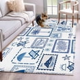 thumbnail image 1 of Coastal Vacation Area Rugs 3x5 ft White Summer Coconut Trees Lobster Plaid Washable Rug Non Slip Indoor Carpet Absorbent Floor Mat for Living Room Bedroom Dining Room, 1 of 9