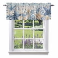thumbnail image 1 of Coastal Valance Curtain Ocean Blue Beige Starfish Shells Leaves Wood Grain Window Valances Rod Pocket Short Curtains Window Treatments for Kitchen Bedroom Bathroom Laundry 60" x 18", 1 of 9