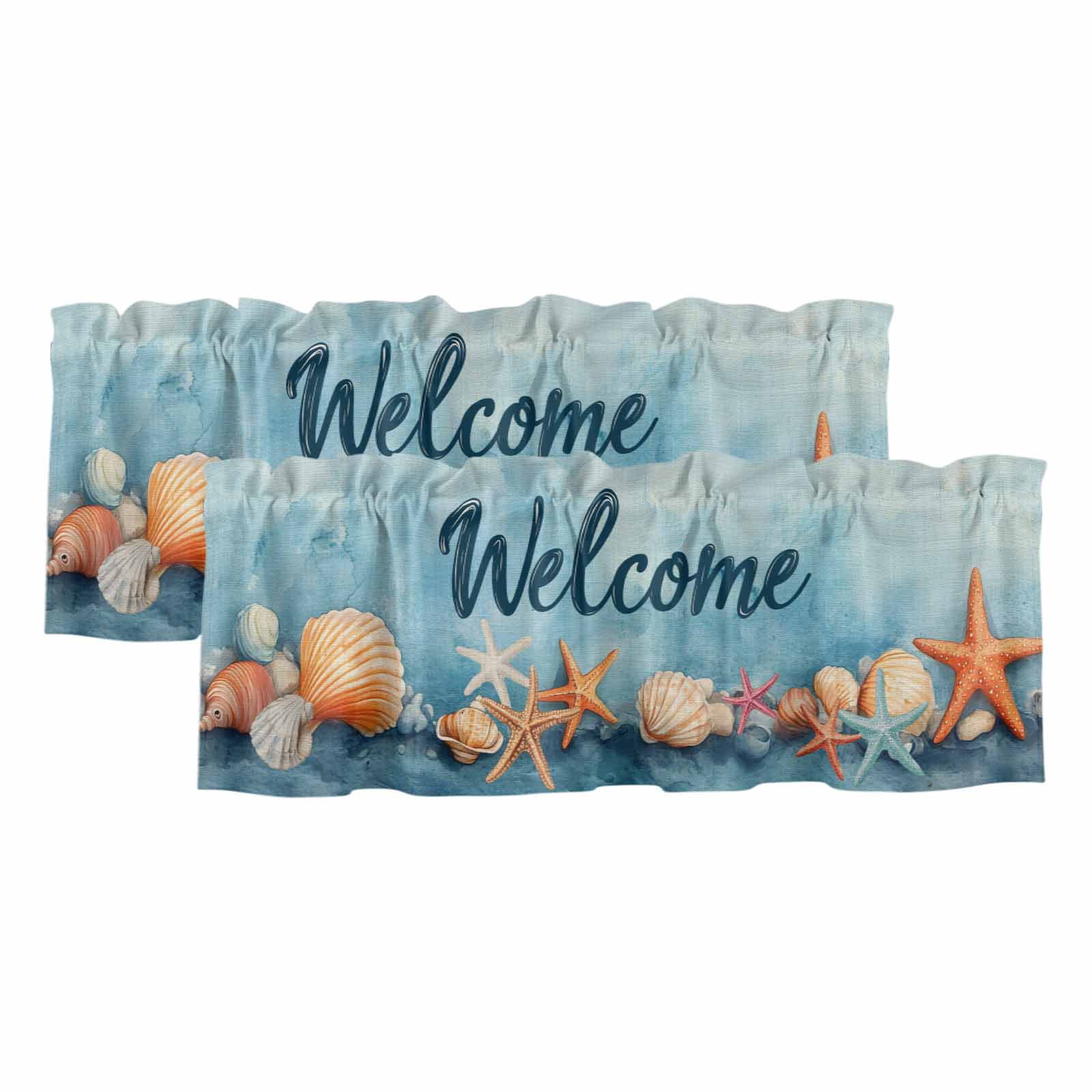 Coastal Valances for Windows, Decorative Rod Pocket Window Valance ...
