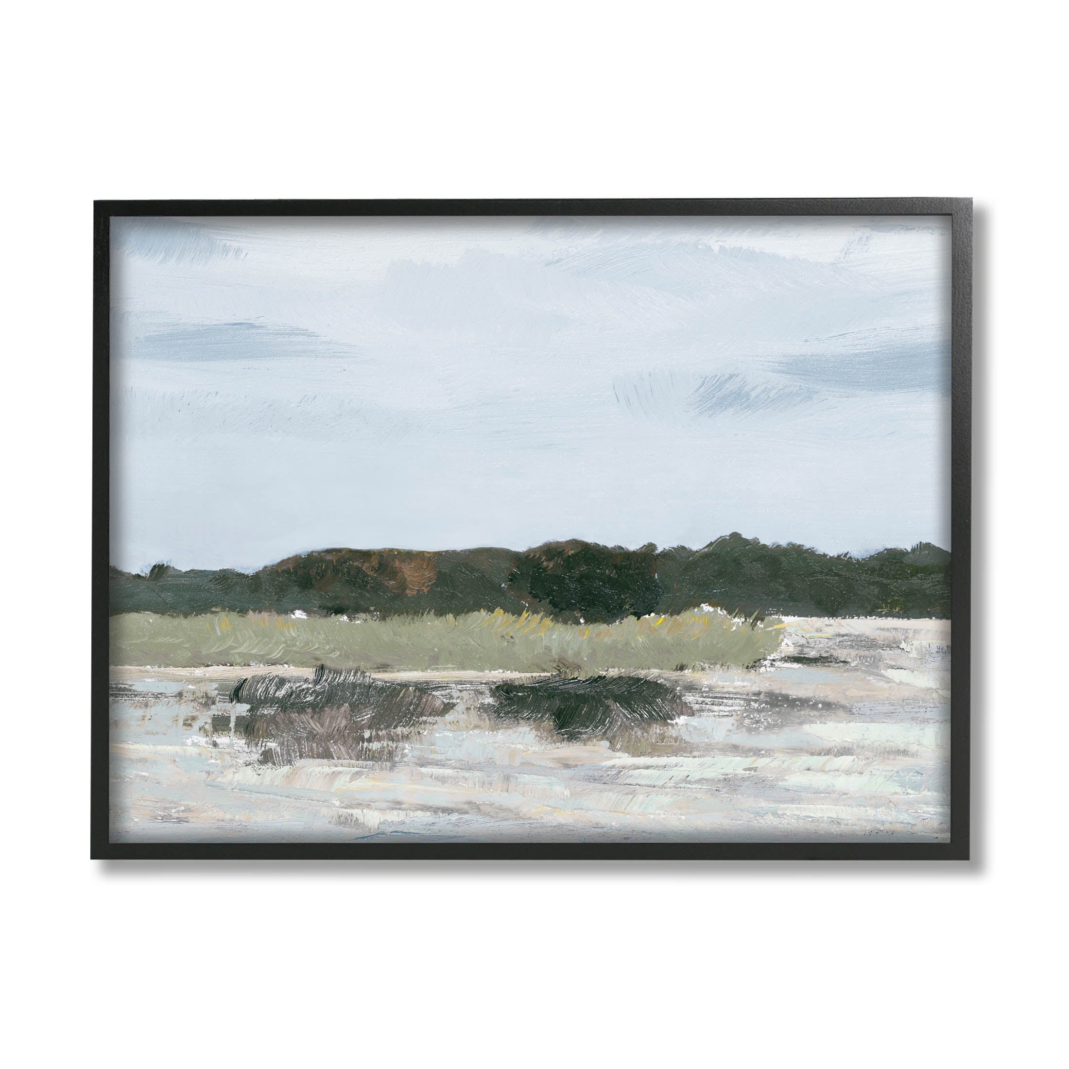 Coastal Vast Hills Landscape Landscape Painting Black Framed Art Print Wall Art