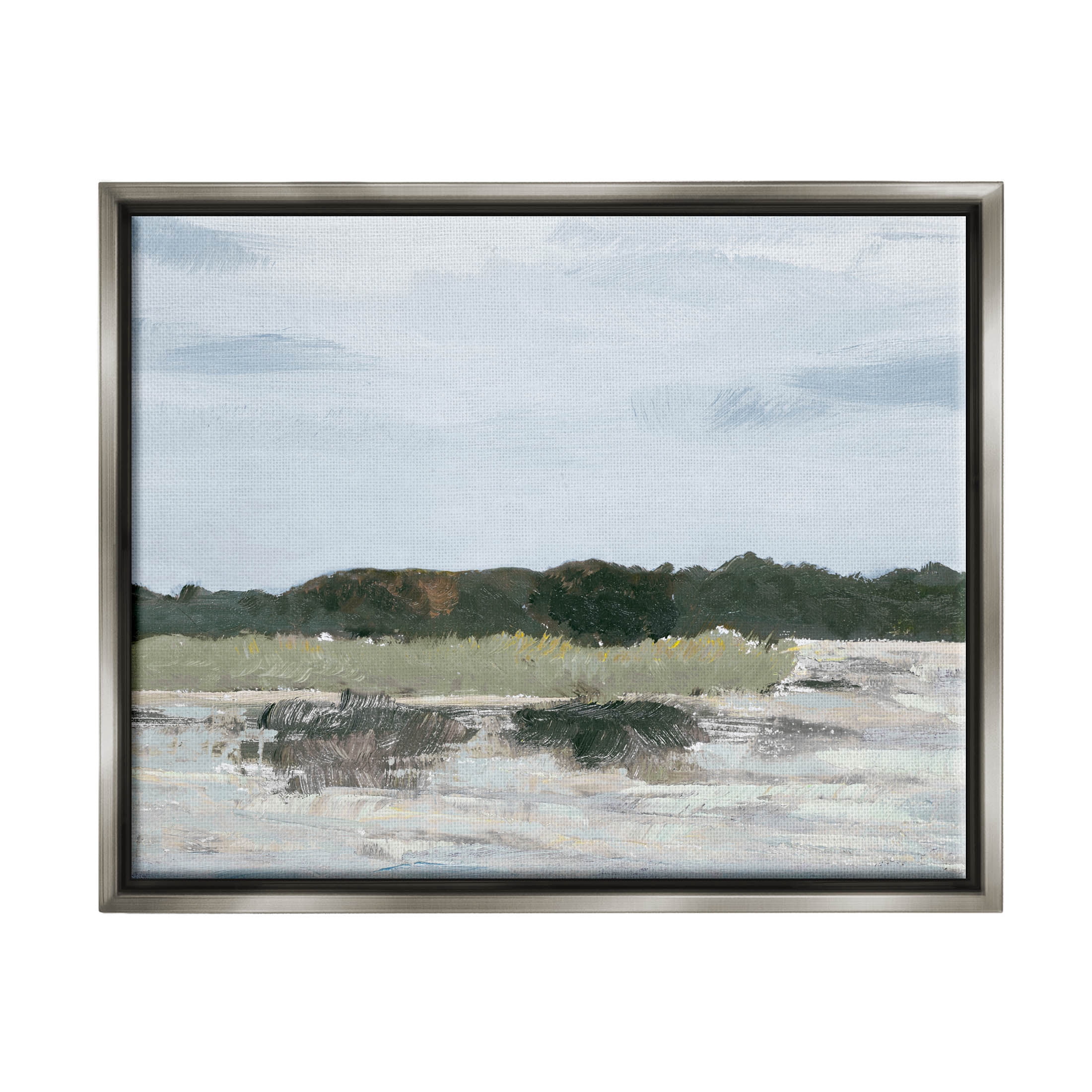Coastal Vast Hills Landscape Landscape Painting Luster Gray Framed Art Print Wall Art
