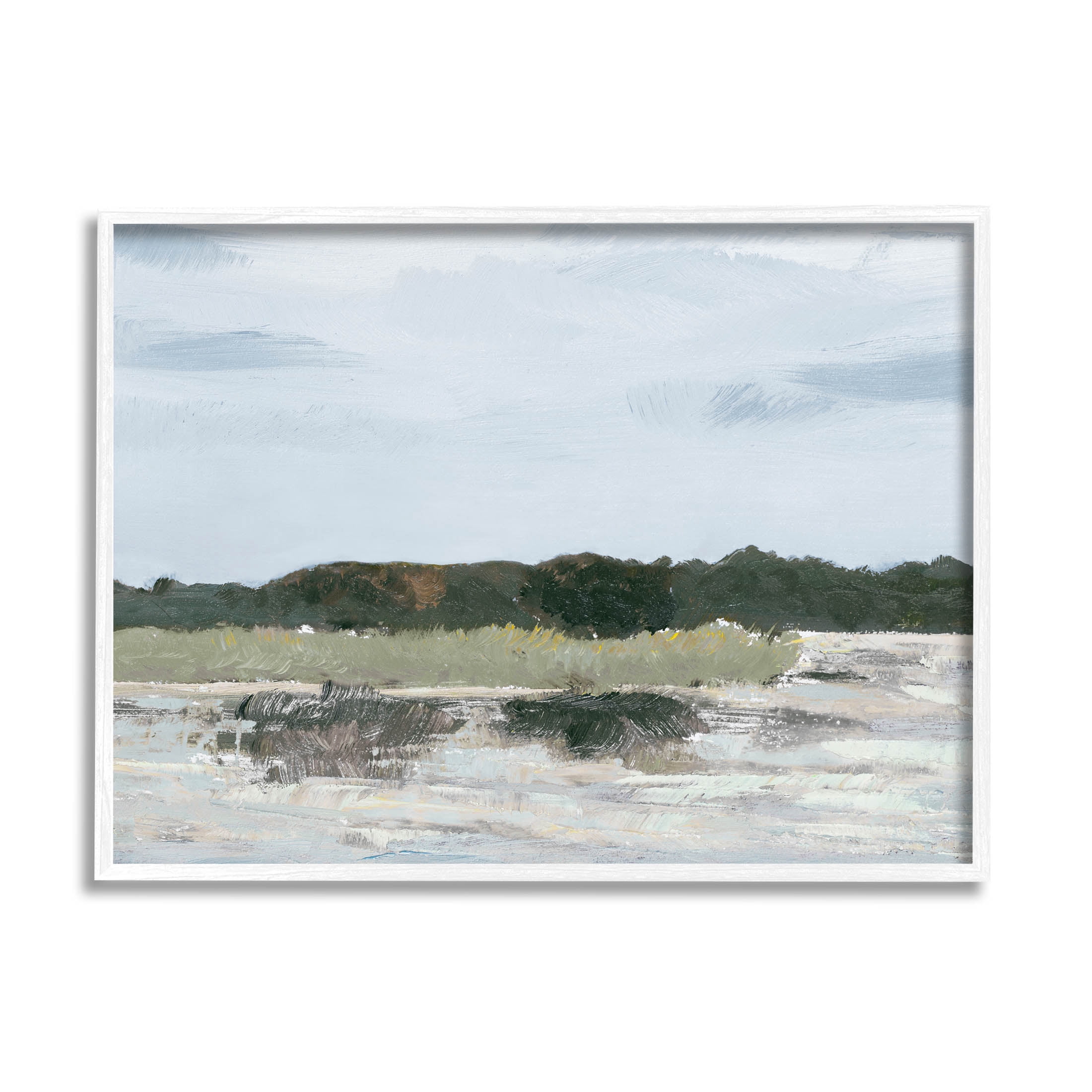 Coastal Vast Hills Landscape Landscape Painting White Framed Art Print Wall Art