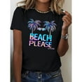 thumbnail image 1 of Coastal Vibes Tee – ‘Sandy & Salty’ Palm Tree Graphic – Women’s Soft Cotton Beach Shirt, 1 of 6