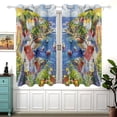 thumbnail image 1 of Coastal Village Houses Curtain Black Out Thermal Insulation Curtains Aesthetic 54 Inch Length for Bedroom Living Room 2 panels set, 1 of 5