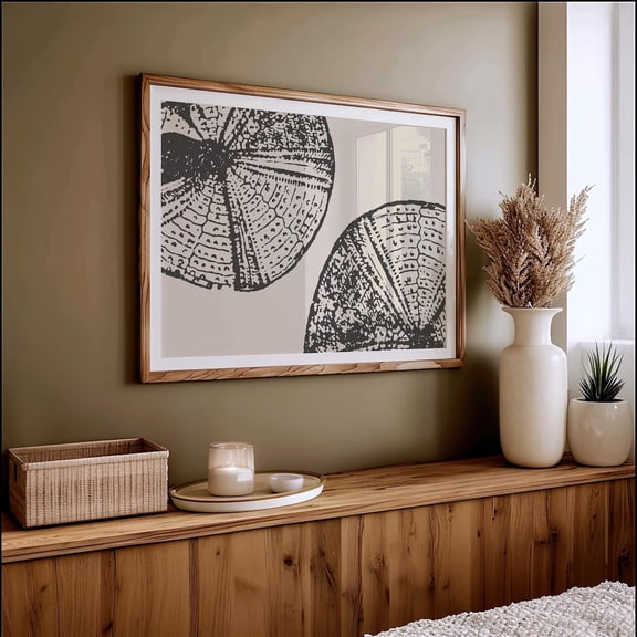 Coastal Wall Art, Abstract Beach Art, Sea Shell Prints, Sand Dollars, Boho Beach Art, Neutral Coastal Print, Bedroom Wall Art, Art Poster Decor, Size 8x12 UNFFRAMED F03.1.8l231