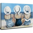 thumbnail image 1 of Coastal Wall Art Bathroom Nautical Beach Wall Decor for Bedroom Beach Surf Girls Canvas Prints Picture Blue Beach Swimsuit Painting Beauty Room Living Room Beach House Ocean Poster Home Decorations, 1 of 6