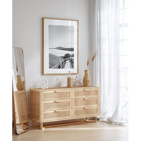 Coastal Wall Art Living Room Beach House BW Wall Art Boho Ocean Waves, Unframed Poster
