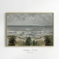 thumbnail image 1 of Coastal Wall Art, Moody Seascape, Vintage Ocean Waves Wall Art, Beach Landscape Print, Home Decor #441, 12x18 UNFRAMED, 1 of 3