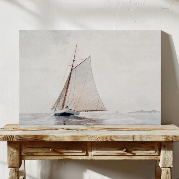 Coastal Wall Art Nautical Wall Art Beach House Wall Decor Vintage Sailboat Wall Art Sailing Off Gloucester