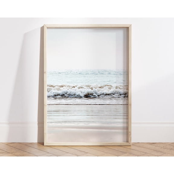 Coastal Wall Art Ocean Print, Seascape Abstract Beach Art Modern Coastal Decor For Boho Beach House, Ocean Waves Surf Art Home Decor #4007, Unframed Poster Size 8x12