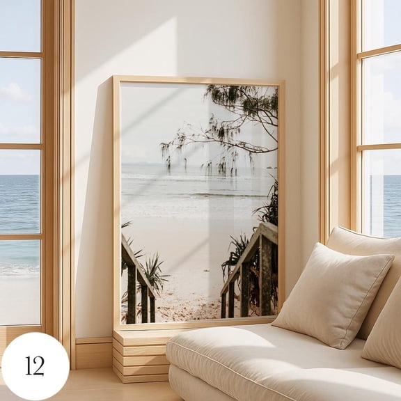 Coastal Wall Art Poster Beach Poster Boho Beach Poster For Living Room Ocean Beach Posters For Beach House Wall Art Decor For Housewarming, Unframed Poster Size 8x12