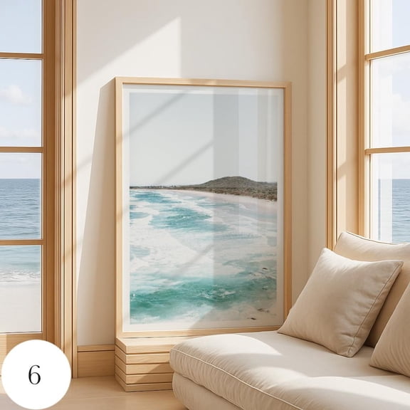 Coastal Wall Art Posters Boho Beach Poster For Living Room Ocean Beach Posters For Beach House Wall Art Decor For Housewarming, Unframed Poster Size 8x12