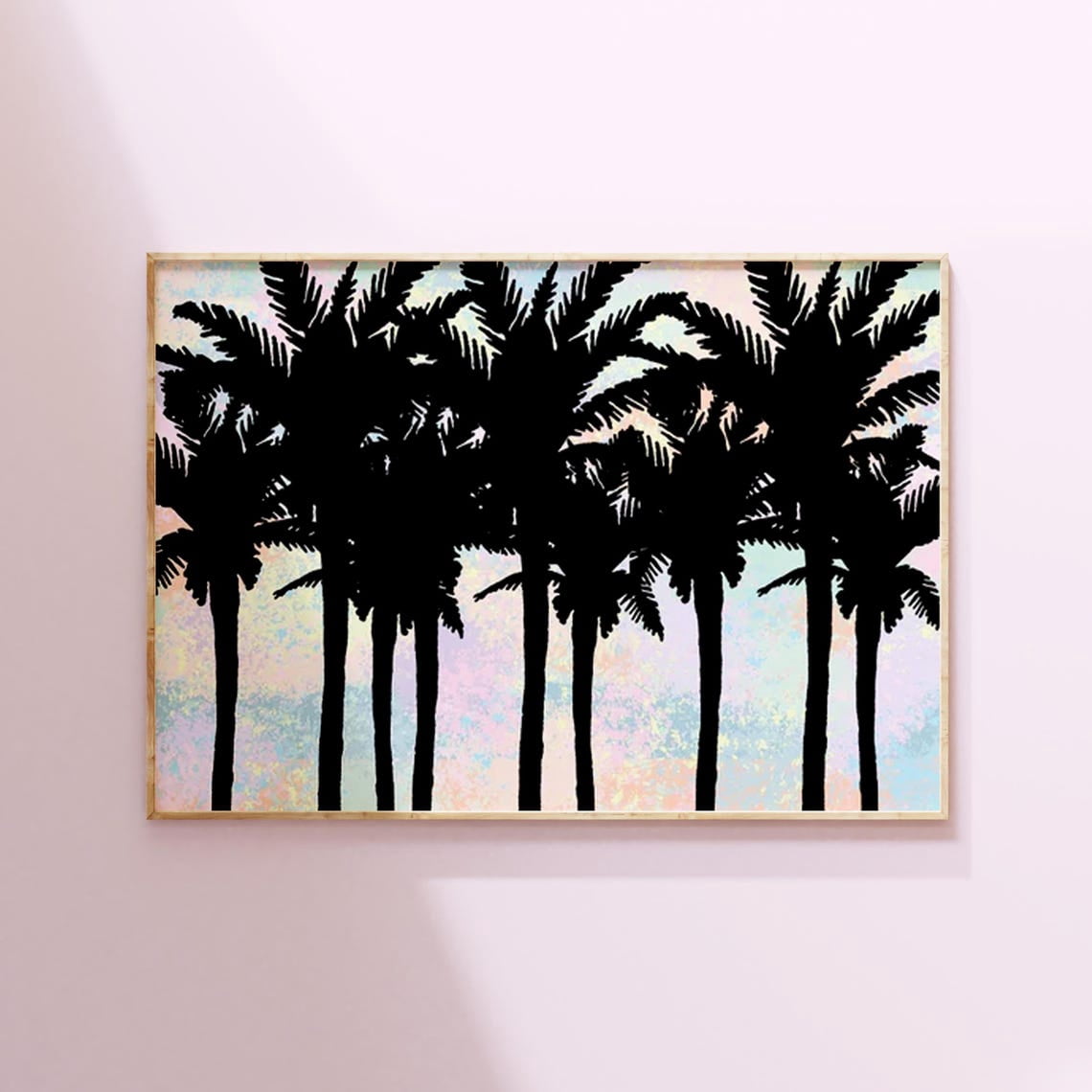 Tween Laun Gre Coastal Wall Art Print, Modern Palm Tree, Teen Beach, Tropical, Girls ...