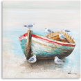 thumbnail image 1 of Coastal Wall Decor Seagull Decor Coastal Seascape Art Sailboat Artwork for Walls Seagull Canvas Prints Wall Art Prints for Mediterranean Style Living Room Wall Decor Gallery Artwork 13.5"x13.5"x1, 1 of 3