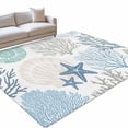 thumbnail image 1 of Coastal Washable Rug 2.7x5 Area Rug for Living Room Bedroom Non Slip Indoor Floor Rectangle Carpet Soft Low Pile Large Summer Beach Nautical Coral Starfish Entryway Rugs for Dining Room Office Home, 1 of 9