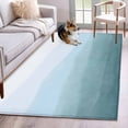 thumbnail image 1 of Coastal Wave Area Rug 3x5 Washable Rug Non Slip Summer Ocean Nautical Beach Ombre Sky Blue Large Area Rug Indoor Floor Carpet for Entryway Bedroom Kitchen Living Room Home Office Dining Room Nursery, 1 of 8