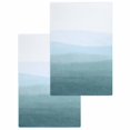 thumbnail image 1 of Coastal Wave Kitchen Dish Towels for Drying Dishes Set of 2, Summer Ocean Nautical Beach Ombre Sky Blue Waffle Weave Microfiber Hand Tea Bathroom Towels Quick Dry & Absorbent Towel 15.7x23.6, 1 of 7