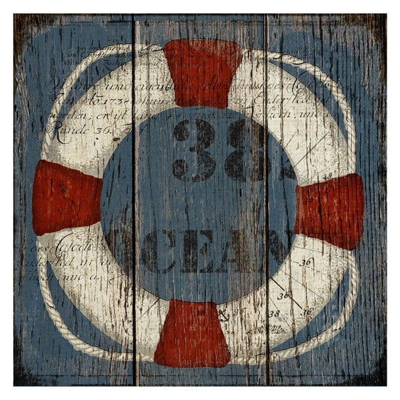 Coastal Wheel by Beth Albert Wrapped Canvas Art Print