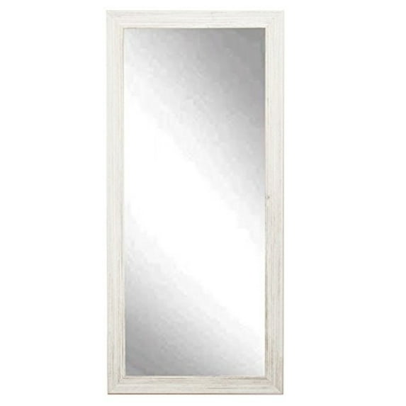 Coastal Whitewood Framed Floor Leaning Tall Mirror 31.5''x 65.5''