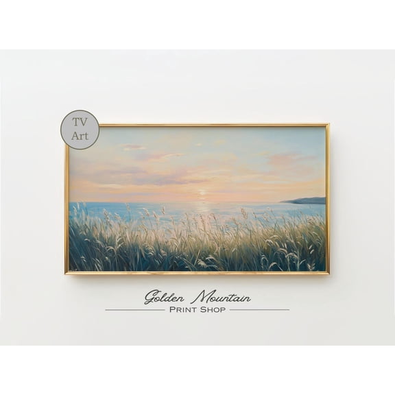 Coastal Wildflower Sunset Summer, Sunrise, Floral, Vintage Beach Decor, Ocean Flower Home Decor, 8x12 UNFRAMED