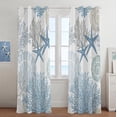 thumbnail image 1 of Coastal Window Curtains Grommet Drapes Nautical Beach Themed Thermal Insulating Light Blocking Privacy Curtain for Living Room, Bedroom 2 Panels Set-42"W x 63"L (Pack of 2), 1 of 7