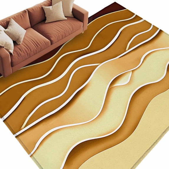 Coastal Yellow Large Area Rugs for Bedroom Living Room, Soft Non Slip ...