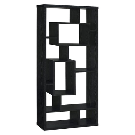 Linbrook 10-shelf Bookcase Black Oak