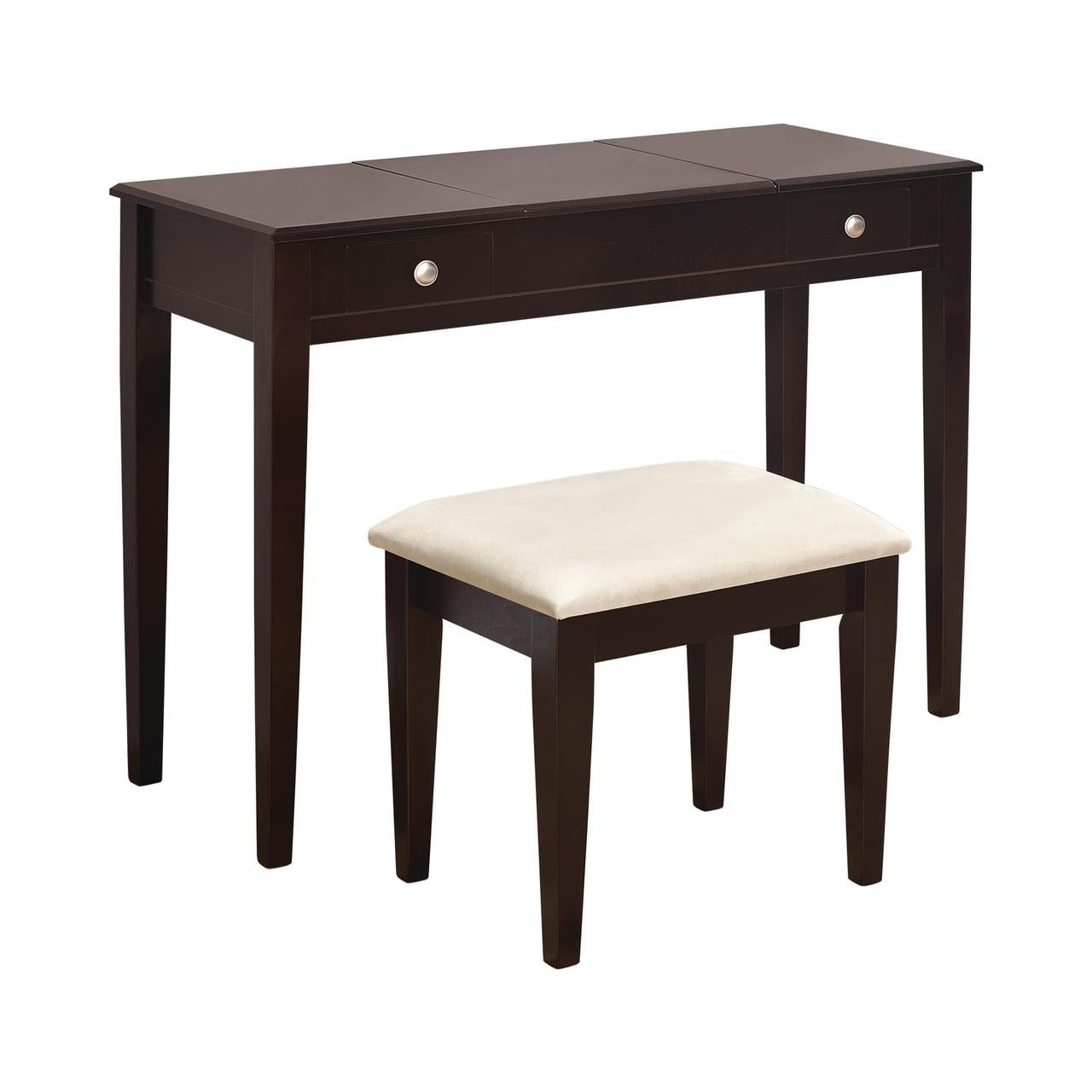 Coaster 2 Piece Bedroom Vanity Set in Espresso and Ivory