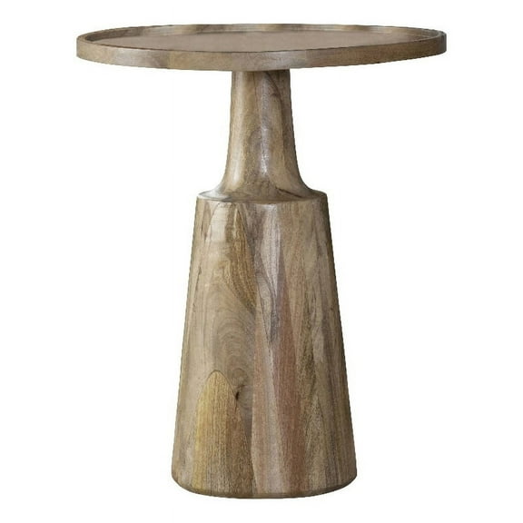 Coaster 20" Round Pedestal Modern Wood Accent Table in Natural