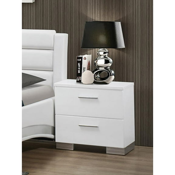 Coaster 203502 Home Furnishings Night Stand, Glossy White