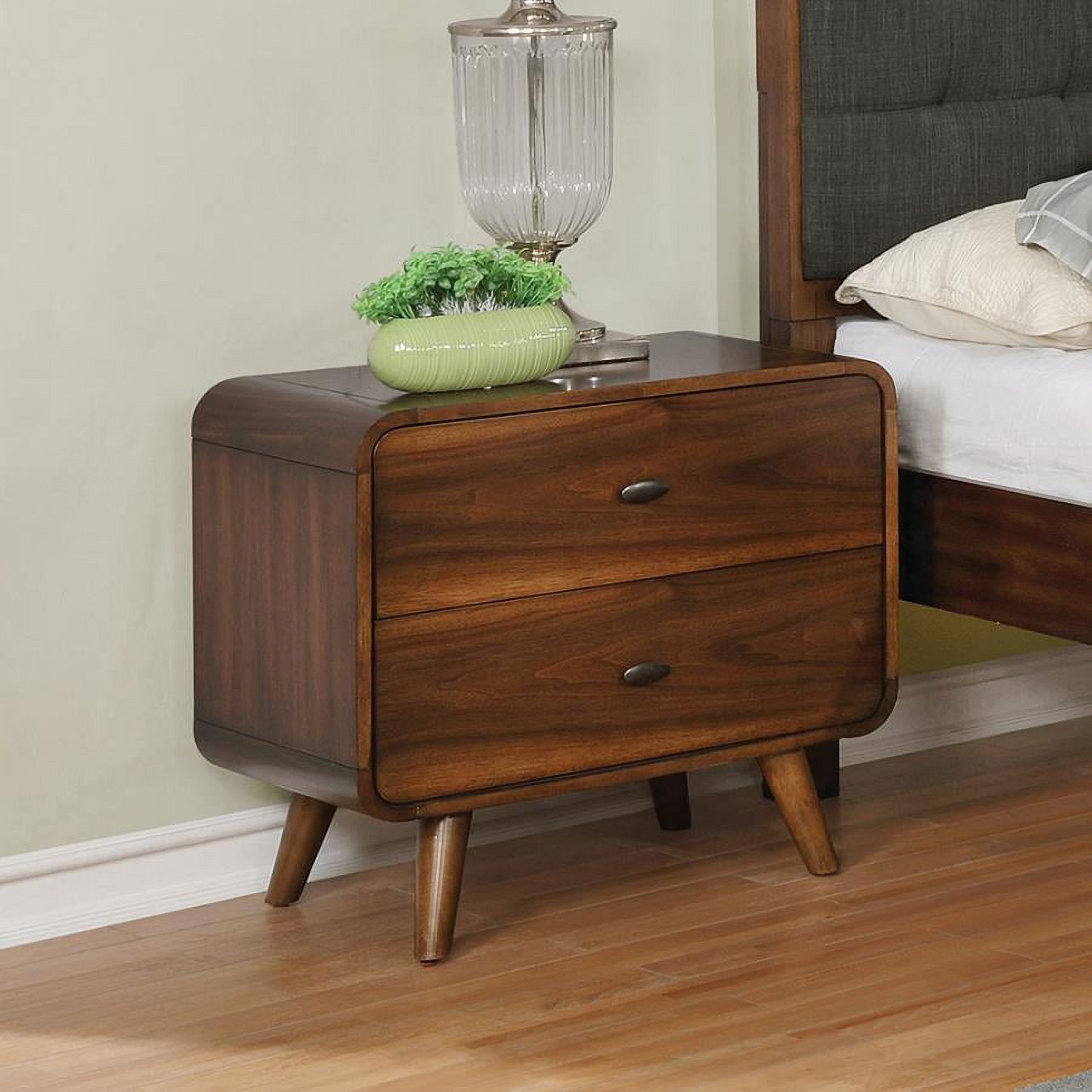 Coaster 204352CO Edmonton 2 Drawer Nightstand, Rustic Tobacco/Dark