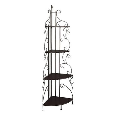 Coaster 4 Shelves Traditional Metal Corner Bookcase in Copper