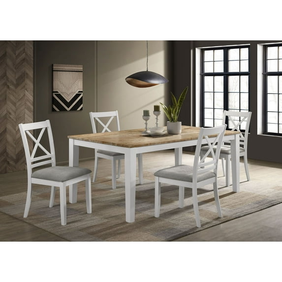 Coaster 5-Piece Rectangular Coastal Wood Dining Set in Brown/White