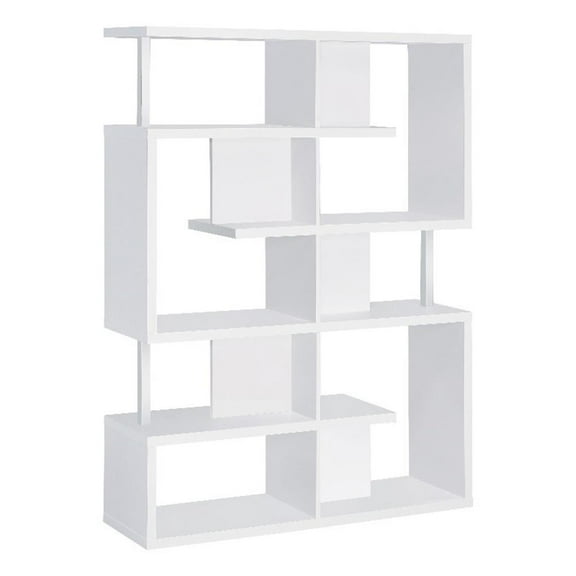 Hoover 5-tier Bookcase White and Chrome