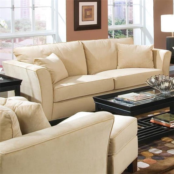 Coaster 500231 Park Place Contemporary Sofa with Flair Tapered Arms and Accent Pillows - Cream