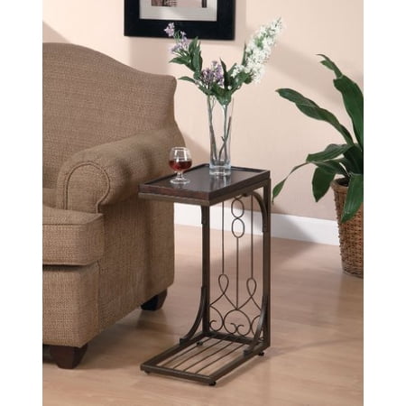 Coaster 900280 Snack Table with Burnished Copper Base, Brown