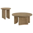 thumbnail image 1 of Adina 2-piece Round Coffee Table Set Distressed Light Brown, 1 of 13