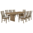 thumbnail image 1 of Adina 9-piece Extension Dining Set Distressed Light Brown, 1 of 15