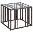thumbnail image 1 of Adri Rectangular Glass Top Side End Table Black Nickel, 1 of 6