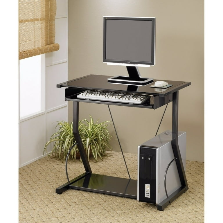 Metal computer desk with on sale keyboard tray