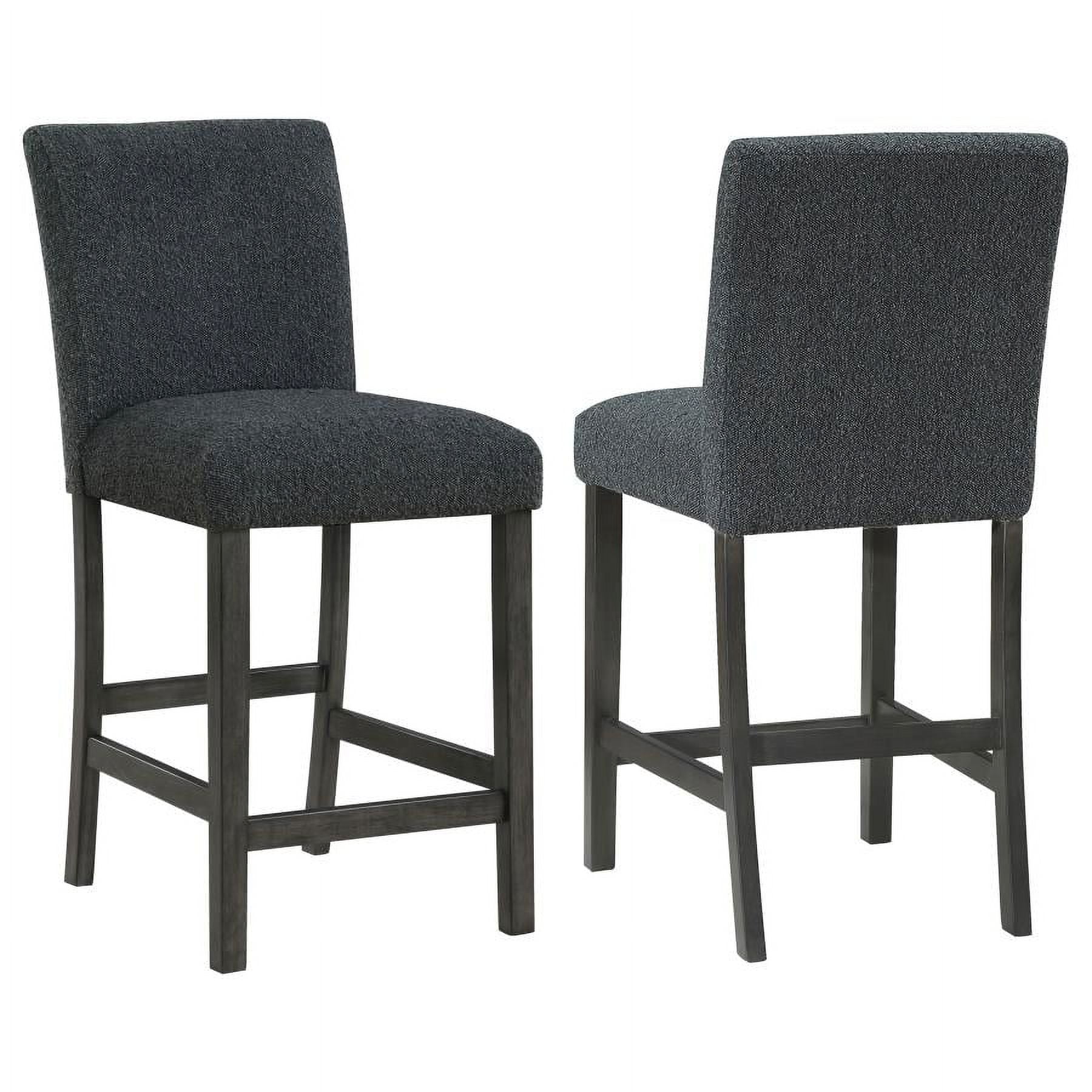 Alba Boucle Upholstered Black Wood Counter Stools Set of 2