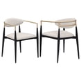 thumbnail image 1 of Bradbury Fabric Upholstered Dining Arm Chair Beige (Set of 2), 1 of 11