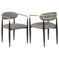 thumbnail image 1 of Bradbury Fabric Upholstered Dining Arm Chair Gray (Set of 2), 1 of 14