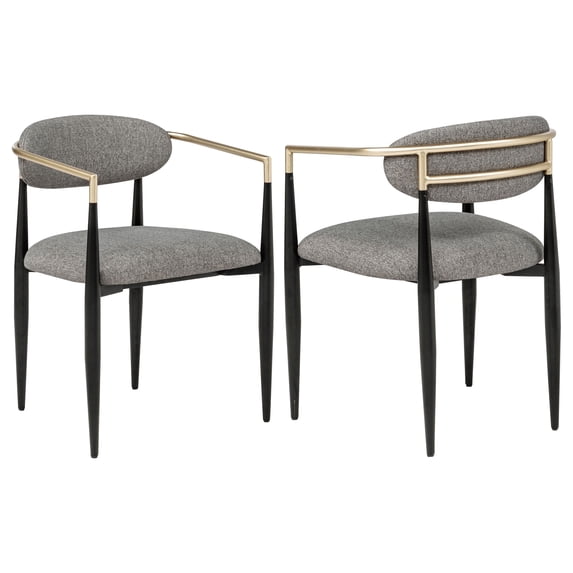 Bradbury Fabric Upholstered Dining Arm Chair Gray (Set of 2)
